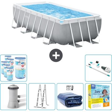 Piscine rectangulaire Intex - 400 x 200 x 100 cm - Grise - Comprend des accessoires CB39