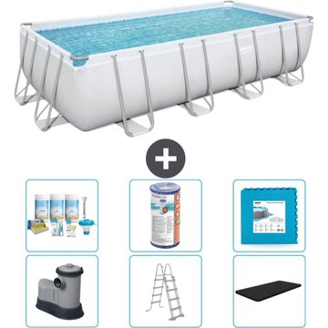 Piscine Rectangulaire Bestway Power Steel - 549 x 274 x 122 - Grise - Comprend des Accessoires CB30