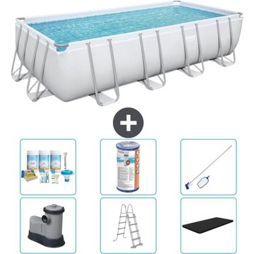 Piscine Rectangulaire Bestway Power Steel - 549 x 274 x 122 - Grise - Comprend des Accessoires CB32