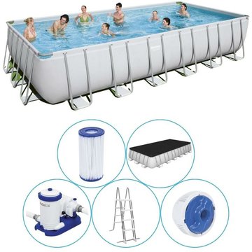 Piscine tubulaire Bestway rectangulaire 732x366x132 cm - Accessoires inclus