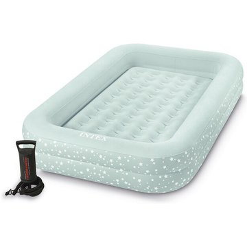 Intex Piscine - Matelas gonflable enfant 1 place + gonfleur Beige