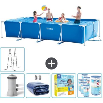 Piscine rectangulaire Intex Piscine - 450 x 220 x 84 cm - Bleue - Comprend des accessoires CB27
