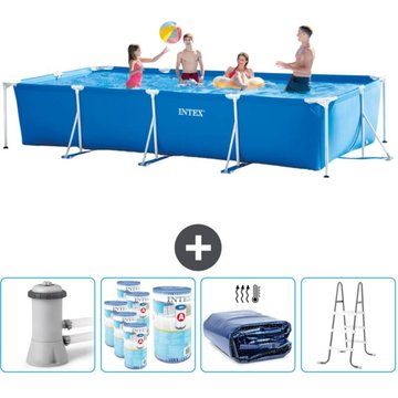 Piscine rectangulaire Intex - 450 x 220 x 84 cm - Bleue - Comprend des accessoires CB95
