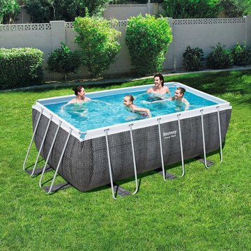 Piscine tubulaire Bestway 4,12m x 2,01m x 1,22m filtre à cartouche imitation tressée