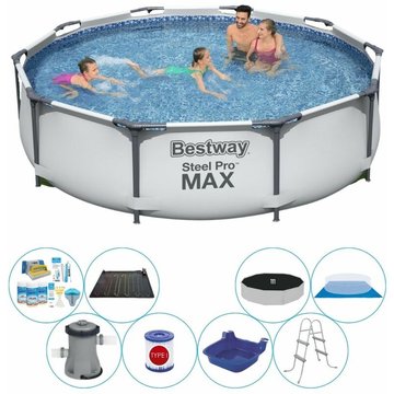 Offre combi de piscine Bestway Steel Pro Max ronde 305x76 cm - Gris