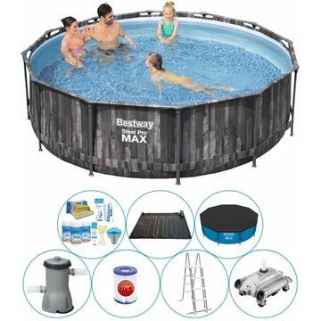 Piscine Bestway Super Deal - Steel Pro MAX Bois - 366x100 cm - MAINTENANT plus abordable