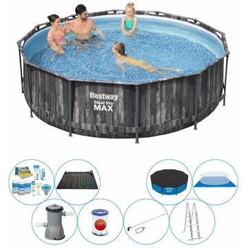Pack de piscine - Bestway Steel Pro MAX Wood - 366x100 cm - MAINTENANT plus abordable