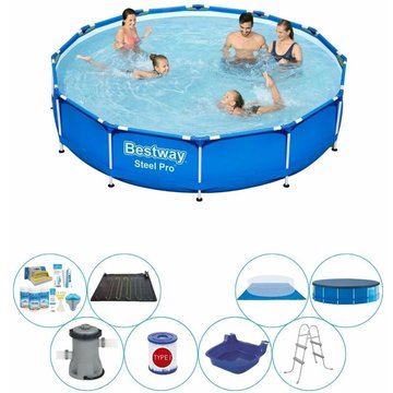 Bestway - Piscine avec accessoires Steel Pro Rectangulaire 366x76 cm - Prix compétitif, livraison rapide !