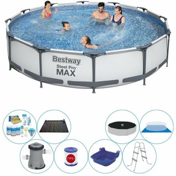 Offre combinée de piscine Bestway Steel Pro Max ronde 366x76 cm - Gris