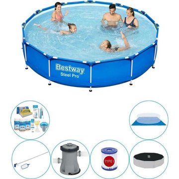 Bestway - Ensemble de piscine tout-en-un Steel Pro Rectangulaire 366x76 cm - Prix compétitif, livraison rapide !