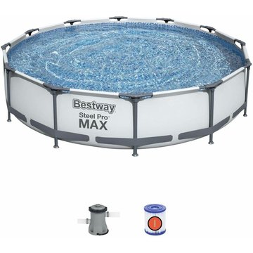 Bestway - Piscine tubulaire Opalite blanche - piscine ronde Ø3.6m avec pompe - Blanc