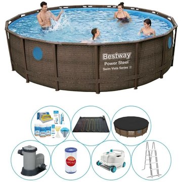 Piscine Bestway Power Steel Swim Vista avec accessoires 488x122 cm - maintenant plus abordable