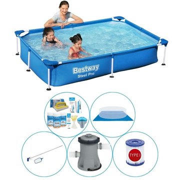 Steel Pro 221x150x43 cm - Piscine Bestway avec accessoires offerts