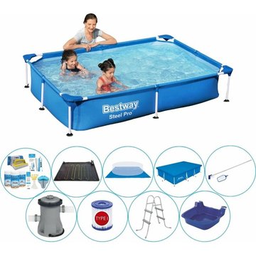 Bestway - Piscine Steel Pro Rectangulaire 221x150x43 cm - Piscine avec accessoires - Prix compétitif, livraison rapide!