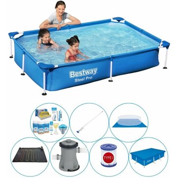 Bestway - Piscine Steel Pro Rectangulaire 221x150x43 cm - Set de piscine - maintenant plus abordable