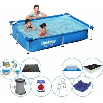 Bestway - Piscine Steel Pro Rectangulaire 221x150x43 cm - Bleu - Offre combinée de piscine - Prix compétitif, livraison rapide !