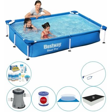 Bestway - Piscine Steel Pro Rectangulaire 221x150x43 cm - Ensemble de piscine tout-en-un - Prix compétitif, livraison rapide!