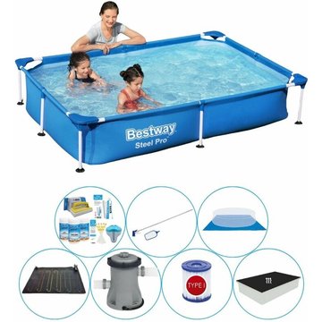 Bestway Steel Pro Rectangulaire Piscine 221x150x43 cm - Pack de piscine - Prix compétitif, livraison rapide!