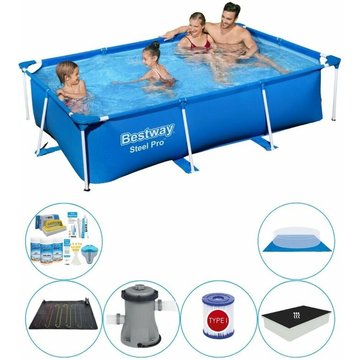 Piscine Bestway Steel Pro Rectangulaire 259x170x61 cm - Bleu - Paquet Confort - maintenant plus abordable