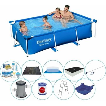 Bestway Steel Pro Piscine Rectangulaire 259x170x61 cm - Bleu - Offre de la piscine intelligente