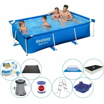 Bestway - Piscine Steel Pro Rectangulaire 259x170x61 cm - Bleu - Offre combinée de piscine - Prix compétitif, livraison rapide !