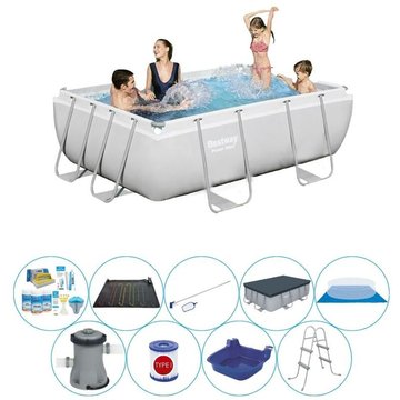 Piscine Bestway Power Steel Rectangulaire avec accessoires 282x196x84 cm - Prix compétitif, livraison rapide !