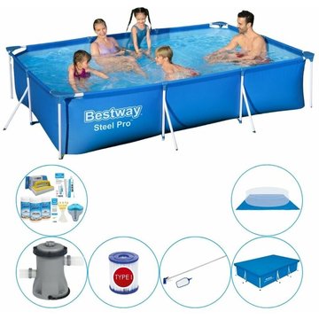 Steel Pro Rectangulaire 300x201x66 cm - Piscine Bestway avec accessoires - Prix compétitif, livraison rapide !