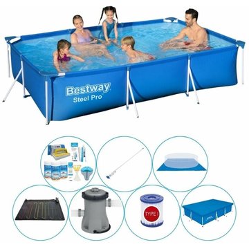 Piscine rectangulaire Bestway Steel Pro 300x201x66 cm avec accessoires - Bleu