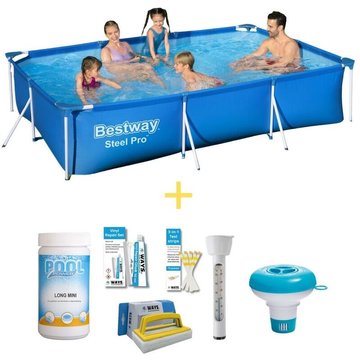Bestway Piscine Steel Pro 300 x 201 x 66 cm avec kit d'entretien - Bleu