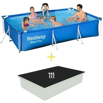 Piscine Bestway Steel Pro 300 x 201 x 66 cm avec Tapis Solaire - Bleu