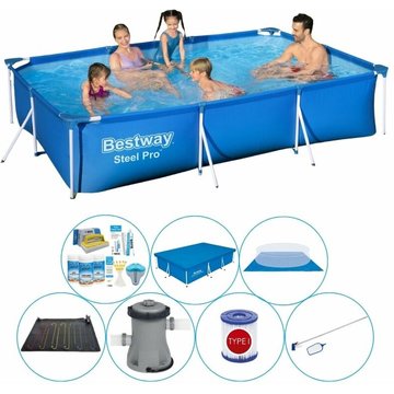 Piscine Steel Pro Rectangulaire Bestway 300x201x66 cm - Pack de piscine - Bleu