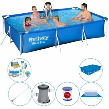 Offre combinée de piscine Bestway Steel Pro Rectangulaire 300x201x66 cm - à saisir