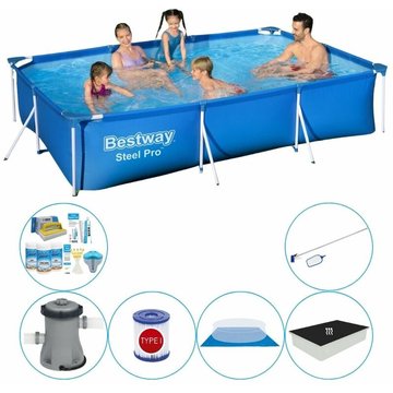 Bestway Steel Pro Rectangulaire 300x201x66 cm - Ensemble de piscine tout en 1