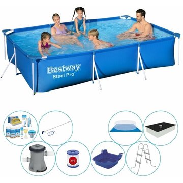 Bestway - Set de piscine Steel Pro Rectangulaire 300x201x66 cm - Prix compétitif, livraison rapide !