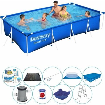 Piscine avec accessoires - Bestway Steel Pro Rectangulaire 400x211x81 cm - Offrir