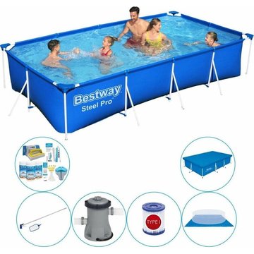Piscine avec accessoires - Bestway Steel Pro Rectangulaire 400x211x81 cm - OFFRE