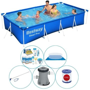 Bestway - Piscine Steel Pro 400x211x81 cm avec accessoires - Prix compétitif, livraison rapide !