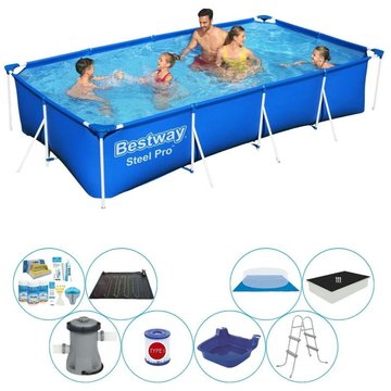 Bestway - Offre combi de piscine Steel Pro Rectangulaire 400x211x81cm - Prix compétitif, livraison rapide!