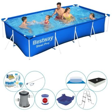 Bestway - Set de piscine Steel Pro Rectangulaire 400x211x81 cm - Prix compétitif, livraison rapide !