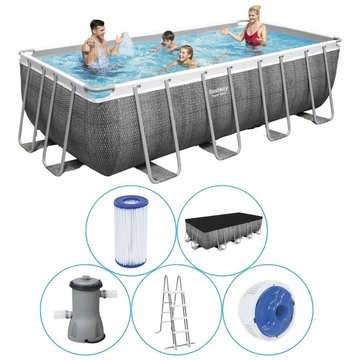 Piscine tubulaire Bestway rectangulaire 488x244x122 cm - Accessoires inclus