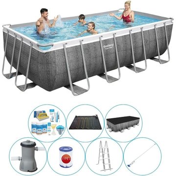 Piscine Bestway Power Steel Rattan avec accessoires 488x244x122 cm - maintenant plus abordable