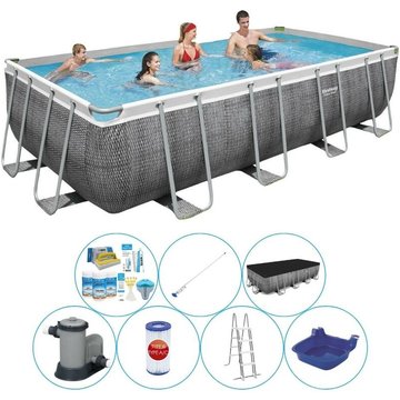 Piscine Bestway Power Steel Rattan avec accessoires 549x274x122 cm - maintenant plus abordable