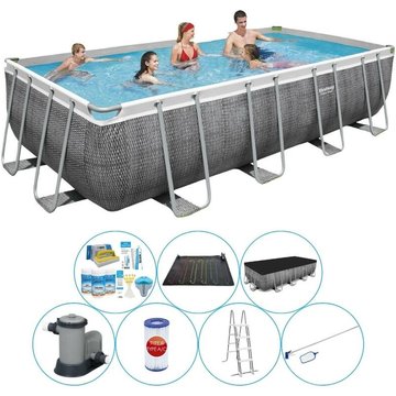Bestway - Piscine Power Steel Rattan 549x274x122 cm - Pack compétitif