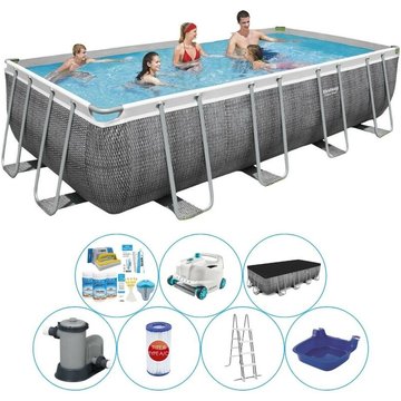 Piscine Super Deal - Bestway Power Steel Rattan 549x274x122 cm - Prix compétitif, livraison rapide!