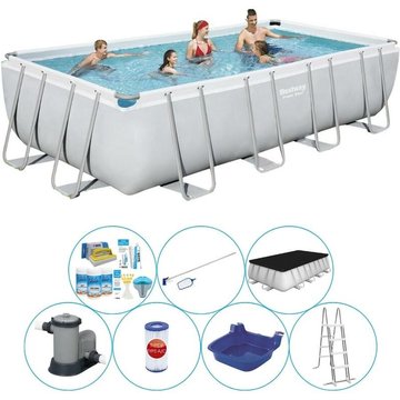 Bestway - Offre combinée de piscine Power Steel Rectangulaire 549x274x122 cm - Prix compétitif, livraison rapide !