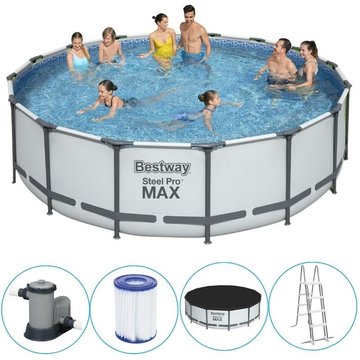 Piscine tubulaire Bestway ronde 488x122 cm - Accessoires inclus