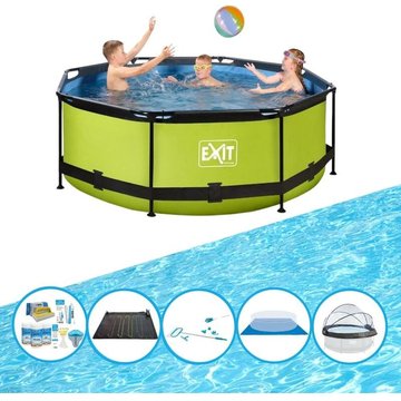 Exit - Piscine Lime - ø244x76 cm - Frame Pool - Accessoires connexes inclus - Vert