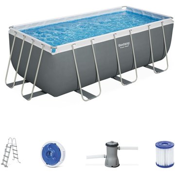 Piscine tubulaire hors-sol Vostok grise Bestway rectangulaire avec accessoires 4x2 m