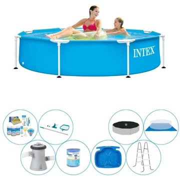 Intex Piscine - Metal Frame Ronde 244x51 cm - Set de piscine Deluxe - Prix compétitif, livraison rapide!