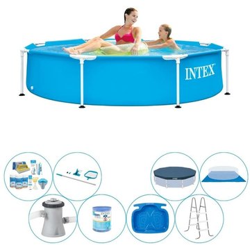 Intex Metal Frame Ronde 244x51 cm - Bundle de piscine - Prix compétitif, livraison rapide!